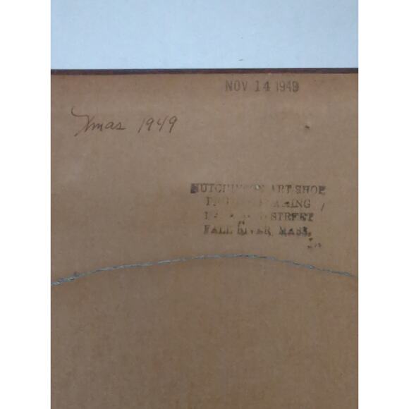 VTG 1949 Pair Framed Needlepoint Victorian Man Woman Hutchinson Art Shop 1949 - Picture 7 of 11